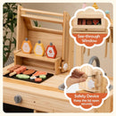 Wooden Barbecue Grill Playset with Chalkboard and Sink and Cabinet-Natural by LJGDeals