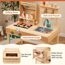 Wooden Barbecue Grill Playset with Play Food and Open Shelves-Natural by LJGDeals