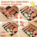 Wooden Barbecue Grill Playset with Play Food and Open Shelves-Natural by LJGDeals