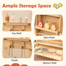 Wooden Barbecue Grill Playset with Play Food and Open Shelves-Natural by LJGDeals