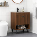 25 Inch Wooden Bathroom Storage Cabinet with Sink-Walnut by DirectDeals