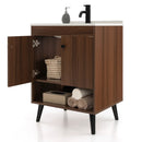 25 Inch Wooden Bathroom Storage Cabinet with Sink-Walnut by DirectDeals