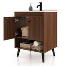 25 Inch Wooden Bathroom Storage Cabinet with Sink-Walnut by LJGDeals