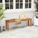 Outdoor 59 Inch Long Patio Dining Backless Wooden Bench with Teak Oil Finish by LJGDeals