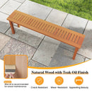Outdoor 59 Inch Long Patio Dining Backless Wooden Bench with Teak Oil Finish by LJGDeals