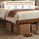 Queen Rattan Headboard Bed Frame with Wood Slat Support by LJGDeals