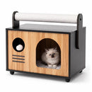 Wooden Cat House with Scratching Post and Cushion by LJGDeals