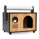 Wooden Cat House with Scratching Post and Cushion by LJGDeals