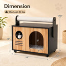 Wooden Cat House with Scratching Post and Cushion by LJGDeals