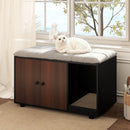 Wooden Cat Litter Box Enclosure Hidden Litter Box Furniture with Scratching Board by LJGDeals