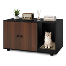 Wooden Cat Litter Box Enclosure Hidden Litter Box Furniture with Scratching Board by LJGDeals
