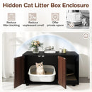 Wooden Cat Litter Box Enclosure Hidden Litter Box Furniture with Scratching Board by LJGDeals