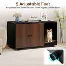 Wooden Cat Litter Box Enclosure Hidden Litter Box Furniture with Scratching Board by LJGDeals