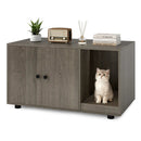 Wooden Cat Litter Box Enclosure Hidden Litter Box Furniture with Scratching Board by LJGDeals