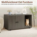 Wooden Cat Litter Box Enclosure Hidden Litter Box Furniture with Scratching Board by LJGDeals