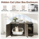 Wooden Cat Litter Box Enclosure Hidden Litter Box Furniture with Scratching Board by LJGDeals