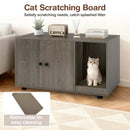 Wooden Cat Litter Box Enclosure Hidden Litter Box Furniture with Scratching Board by LJGDeals
