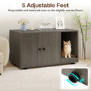 Wooden Cat Litter Box Enclosure Hidden Litter Box Furniture with Scratching Board by LJGDeals