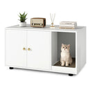 Wooden Cat Litter Box Enclosure Hidden Litter Box Furniture with Scratching Board by LJGDeals
