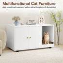 Wooden Cat Litter Box Enclosure Hidden Litter Box Furniture with Scratching Board by LJGDeals