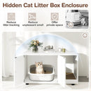 Wooden Cat Litter Box Enclosure Hidden Litter Box Furniture with Scratching Board by LJGDeals