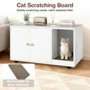 Wooden Cat Litter Box Enclosure Hidden Litter Box Furniture with Scratching Board by LJGDeals