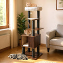Wooden Cat Tower Top Perch with Soft Padding-Brown by LJGDeals
