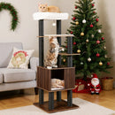 Wooden Cat Tower Top Perch with Soft Padding-Brown by LJGDeals