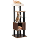 Wooden Cat Tower Top Perch with Soft Padding-Brown by LJGDeals