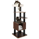 Wooden Cat Tower Top Perch with Soft Padding-Brown by LJGDeals