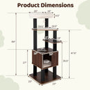 Wooden Cat Tower Top Perch with Soft Padding-Brown by LJGDeals