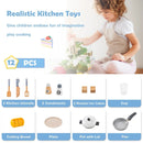 Wooden Chef Play Kitchen and Refrigerator with Realistic Range Hood and Roaster by LJGDeals
