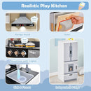 Wooden Chef Play Kitchen and Refrigerator with Realistic Range Hood and Roaster by LJGDeals