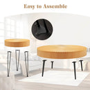 2 Set of Wooden Coffee Table with Metal Legs and Adjustable Foot Pads by LJGDeals
