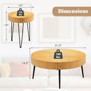 2 Set of Wooden Coffee Table with Metal Legs and Adjustable Foot Pads by LJGDeals