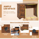 Wooden Computer Desk Workstation with 3 Drawers for Home and Office-Rustic Brown