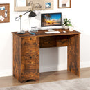 Wooden Computer Desk Workstation with 3 Drawers for Home and Office-Rustic Brown