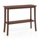 2-Tier Freestanding Wooden Console Table with Open Shelf by LJGDeals