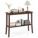 2-Tier Freestanding Wooden Console Table with Open Shelf by LJGDeals