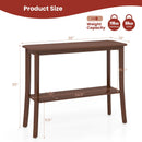 2-Tier Freestanding Wooden Console Table with Open Shelf by LJGDeals