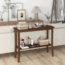 2-Tier Freestanding Wooden Console Table with Open Shelf by LJGDeals