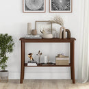 2-Tier Freestanding Wooden Console Table with Open Shelf by LJGDeals