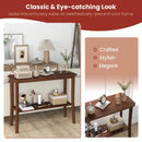 2-Tier Freestanding Wooden Console Table with Open Shelf by LJGDeals