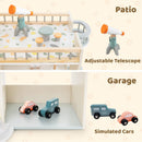Wooden Corner Dollhouse Playset with 41 Pieces of Accessories for Kids 3+ Years Old-Orange