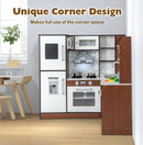 Wooden Corner Play Kitchen with Water Circulation System and Lights-Brown by LJGDeals