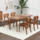 Wooden Dining Chair Set of 2 with Breathable Mesh Cane Backrest-Walnut by LJGDeals