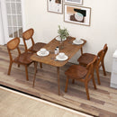 Wooden Dining Chair Set of 2 with Breathable Mesh Cane Backrest-Walnut by LJGDeals
