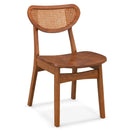 Wooden Dining Chair Set of 2 with Breathable Mesh Cane Backrest-Walnut by LJGDeals