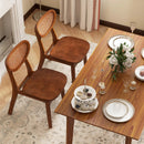 Wooden Dining Chair Set of 2 with Breathable Mesh Cane Backrest-Walnut by LJGDeals