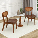 Wooden Dining Chair Set of 2 with Breathable Mesh Cane Backrest-Walnut by LJGDeals
